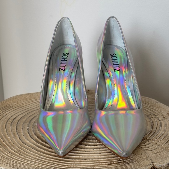 NWT Schutz Lou Faux Iridescent Specchio Women's Pump 7.5 - Picture 6 of 14
